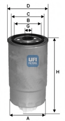 24.351.00, Фильтр UFI 24.351.00 Дизельный, UFI