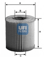 25.004.00, Фильтр UFI 25.004.00 Масляный картридж, UFI