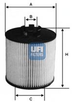 25.047.00, Фильтр UFI 25.047.00 Масляный картридж, UFI