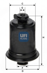31.725.00, Фильтр UFI 31.725.00 Бензиновый, UFI