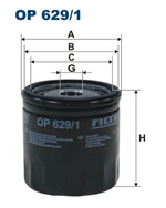 OP6291, Фильтр масляный FORD Focus,Fiesta,Mondeo (1.2/1.4/1.6) D77ммхH78мм FILTRON, FILTRON